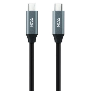 Cable USB 3.2 Tipo-C Nanocable 10.01.4303/ USB Tipo-C Macho - USB Tipo-C Macho/ hasta 100W/ 20Gbps/ 3m/ Gris y Negro