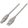 Cable USB 2.0 Impresora Aisens A101-0001/ USB Tipo-B Macho - USB Macho/ 1m/ Beige