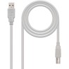 Cable USB 2.0 Impresora Nanocable 10.01.0103/ USB Tipo-B Macho - USB Macho/ 1.8m/ Beige
