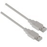Cable USB 2.0 Aisens A101-0022/ USB Macho - USB Macho/ Hasta 2.5W/ 60Mbps/ 2m/ Beige