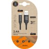 Cable USB 2.0 Tipo-C Tech One Tech TEC2003/ USB Tipo-C Macho - USB Macho/ 480Mbps/ 1m/ Negro