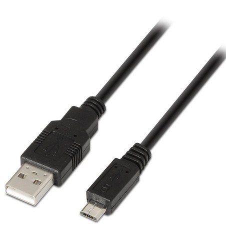 Cable USB 2.0 Aisens A101-0029/ USB Macho - MicroUSB Macho/ 3m/ Negro