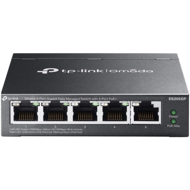 Switch TP-Link Omada ES205GP 5 Puertos/ RJ-45 10/100/1000/ PoE+