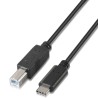 Cable USB 2.0 Impresora Aisens A107-0054/ USB Tipo-C Macho - USB Tipo-B Macho/ 480Mbps/ 2m/ Negro
