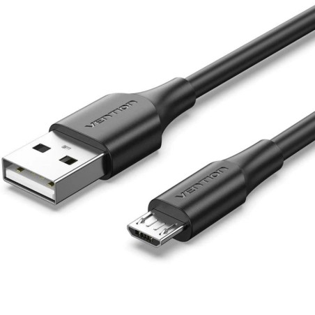 Cable USB 2.0 Vention CTIBG/ USB Macho - MicroUSB Macho/ Hasta 60W/ 480Mbps/ 1.5m/ Negro