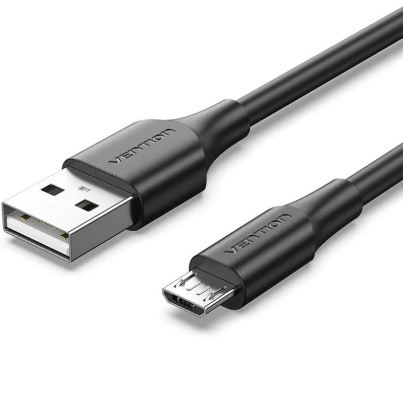 Cable USB 2.0 Vention CTIBH/ USB Macho - MicroUSB Macho/ Hasta 60W/ 480Mbps/ 2m/ Negro