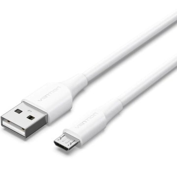 Cable USB 2.0 Vention CTIWF/ USB Macho - MicroUSB Macho/ Hasta 60W/ 480Mbps/ 1m/ Blanco