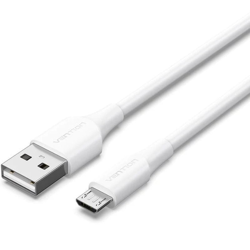 Cable USB 2.0 Vention CTIWF/ USB Macho - MicroUSB Macho/ Hasta 60W/ 480Mbps/ 1m/ Blanco