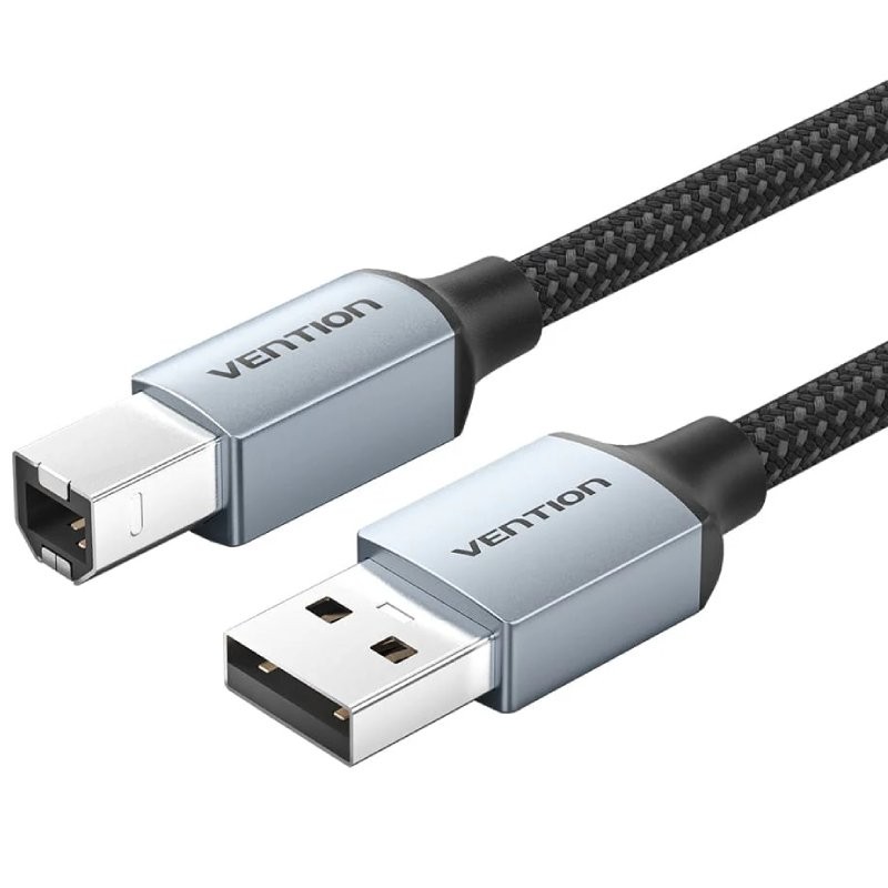 Cable USB 2.0 Impresora Vention CTTHH/ USB Tipo-B Macho - USB Macho/ 480Mbps/ 2m/ Gris