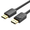 Cable DisplayPort 1.2 4K Vention HACBF/ DisplayPort Macho - DisplayPort Macho/ 1m/ Negro