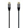 Cable USB 3.2 Tipo-C Aisens A107-0672 20GBPS 100W/ USB Tipo-C Macho - USB Tipo-C Macho/ Hasta 100W/ 20Gbps/ 1.5m/ Gris