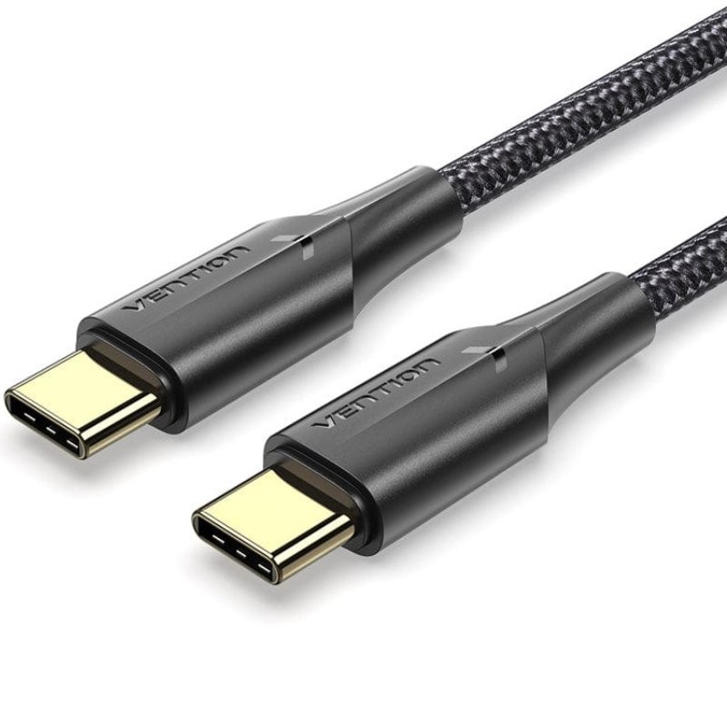 Cable USB 2.0 Tipo-C 3A Vention TAUBH/ USB Tipo-C Macho - USB Tipo-C Macho/ 480Mbps/ 2m/ Negro