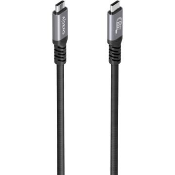 Cable USB 3.2 Tipo-C Aisens A107-0989/ USB Tipo-C Macho - USB Tipo-C Macho/ Hasta 100W/ 10Gbps/ 4m/ Negro