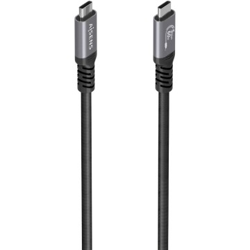 Cable USB 3.2 Tipo-C Aisens A107-0991/ USB Tipo-C Macho - USB Tipo-C Macho/ Hasta 60W/ 5Gbps/ 7m/ Negro
