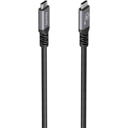 Cable USB 3.2 Tipo-C Aisens A107-0991/ USB Tipo-C Macho - USB Tipo-C Macho/ Hasta 60W/ 5Gbps/ 7m/ Negro