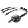 Cable USB Tipo-C 2.0 5A Vention TRKBBE/ USB Tipo-C Macho - 3x USB Tipo-C Macho/ Hasta 100W/ 480Mbps/ 1.1m/ Negro