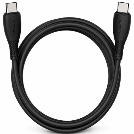 Cable USB 2.0 Tipo-C Vention TRVBH/ USB Tipo-C Macho - USB Tipo-C Macho/ Hasta 60W/ 480Mbps/ 2m/ Negro