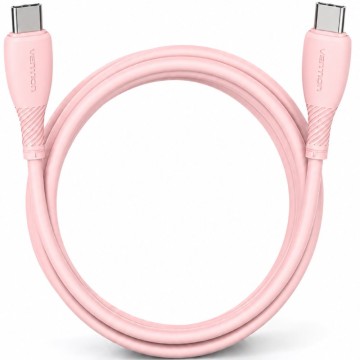 Cable USB 2.0 Tipo-C Vention TRVPH/ USB Tipo-C Macho - USB Tipo-C Macho/ Hasta 60W/ 480Mbps/ 2m/ Rosa