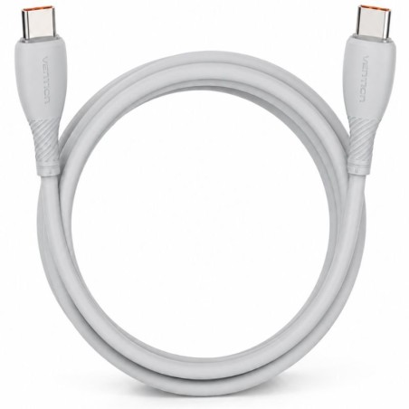 Cable USB 2.0 Tipo-C Vention TRWHF/ USB Tipo-C Macho - USB Tipo-C Macho/ Hasta 100W/ 480Mbps/ 1m/ Gris