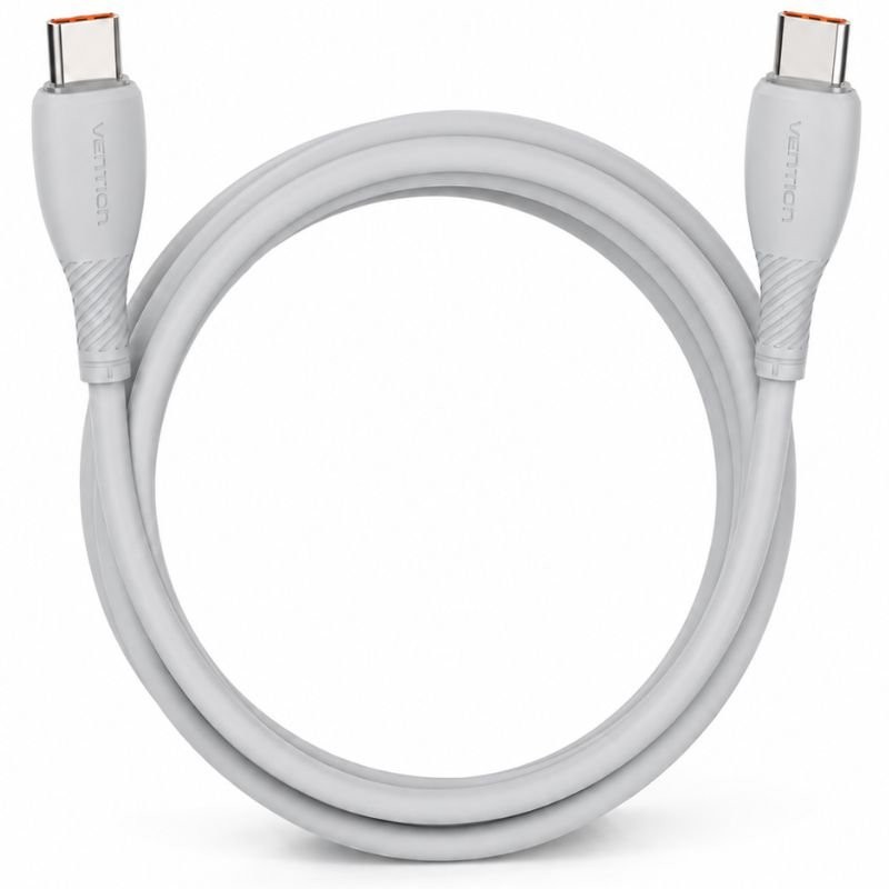 Cable USB 2.0 Tipo-C Vention TRWHH/ USB Tipo-C Macho - USB Tipo-C Macho/ Hasta 100W/ 480Mbps/ 2m/ Gris
