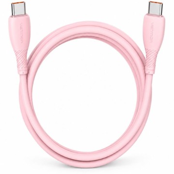 Cable USB 2.0 Tipo-C Vention TRWPF/ USB Tipo-C Macho - USB Tipo-C Macho/ Hasta 100W/ 480Mbps/ 1m/ Rosa