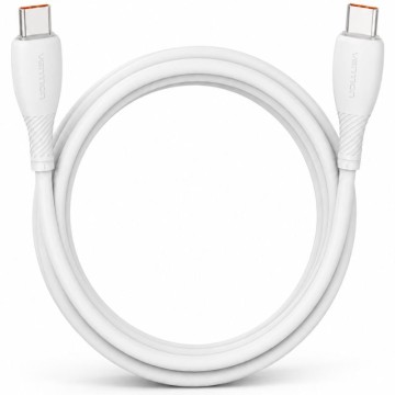 Cable USB 2.0 Tipo-C Vention TRWWH/ USB Tipo-C Macho - USB Tipo-C Macho/ Hasta 100W/ 480Mbps/ 2m/ Blanco