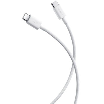 Cable USB 2.0 Tipo-C 3A Xiaomi Braided/ USB Tipo-C Macho - USB Tipo-C Macho/ Hasta 60W/ 480Mbps/ 1m/ Blanco