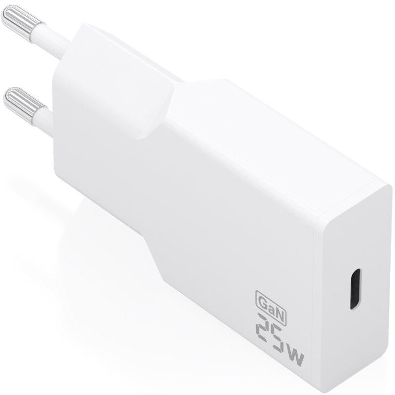 Cargador de Pared GaN Aisens A110-0999/ 1xUSB Tipo-C/ 25W/ Blanco