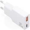 Cargador de Pared GaN Aisens A110-1000/ 1xUSB Tipo-C/ 1xUSB/ 25W/ Blanco