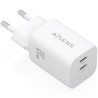 Cargador de Pared GaN Aisens A110-1029/ 2xUSB Tipo-C/ 65W/ Blanco