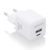 Cargador de Pared GaN Aisens ASCH-20W2P010-W/ 1xUSB Tipo-C/ 1xUSB/ 20W