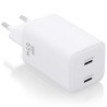 Cargador de Pared GaN Aisens ASCH-65W2P039-W/ 2xUSB Tipo-C/ 65W