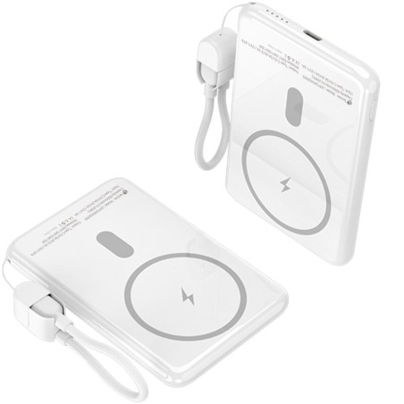 Powerbank 5000mAh Leotec LEPOWW20W5W/ 20W/ Wireless/ Blanca/ Incluye Cable USB Tipo-C