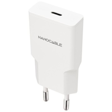 Cargador de Pared Nanocable 10.10.2027/ 1xUSB Tipo-C/ 30W/ Blanco