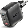 Cargador de Pared GaN NGS BUD100WTINY 100W/ 2xUSB Tipo-C/ 1xUSB/ 100W