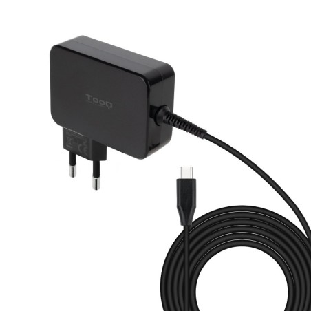 Cargador de Portátil GaN TooQ TQLC-USBCGAN90PD/ 1xUSB Tipo-C/ 90W/ Automático/ Voltaje 5-20V
