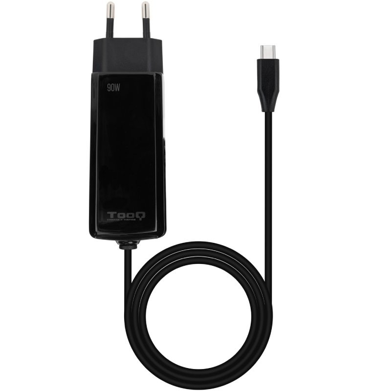 Cargador de Portátil GaN TooQ TQLC-USBCGAN90PD-C/ 1xUSB Tipo-C/ 90W/ Automático/ Voltaje 5-20V