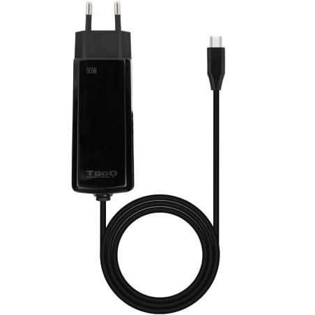 Cargador de Portátil GaN TooQ TQLC-USBCGAN90PD-C/ 1xUSB Tipo-C/ 90W/ Automático/ Voltaje 5-20V