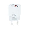 Cargador de Pared GaN TooQ TQWC-GANQCPD30WT/ 1xUSB Tipo-C/ 1xUSB/ 30W