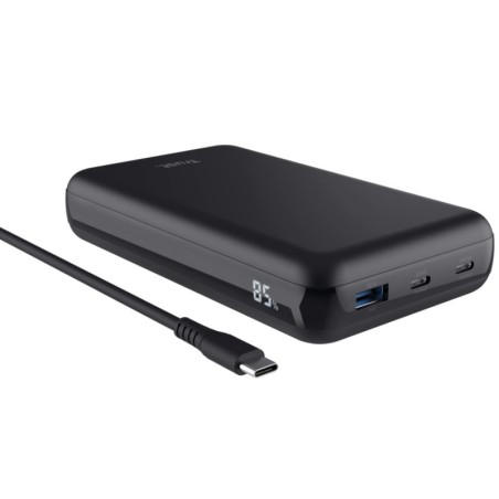 Batería Externa/Powerbank Trust Laro 20000mAh/ 100W/ Negra/ Compatible con Portátiles