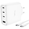 Cargador de Pared GaN Trust Maxo 65W 26068/ 3xUSB Tipo-C/ 1xUSB/ Incluye Cable USB Tipo-C/ 65W