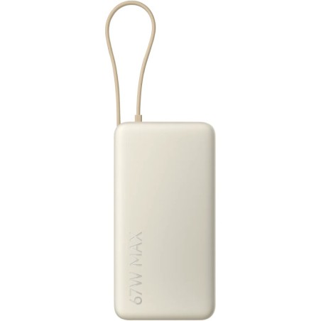 Powerbank 20000mAh Xiaomi 67W Power Bank Integrated Cable/ 67W/ Beige/ Incluye Cable USB Tipo-C
