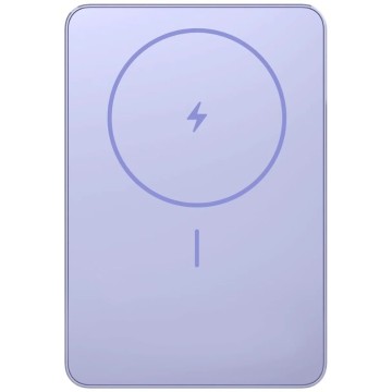 Powerbank 5000mAh Xiaomi Super Slim Magnetic Power Bank 5000/ Wireless/ Púrpura/ Incluye Cable USB Tipo-C