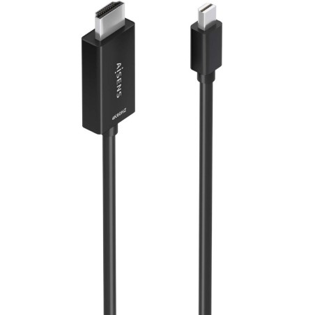 Cable Conversor Aisens A125-0888/ Mini DisplayPort Macho - HDMI 4K Macho/ 2m/ Negro
