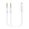 Cable Estéreo Nanocable 10.24.1203/ Jack 3.5 Hembra - 2x Jack 3.5 Macho/ 20cm/ Blanco