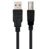 Cable USB 2.0 Impresora Nanocable 10.01.0102/ USB Tipo-B Macho - USB Macho/ 1m/ Negro