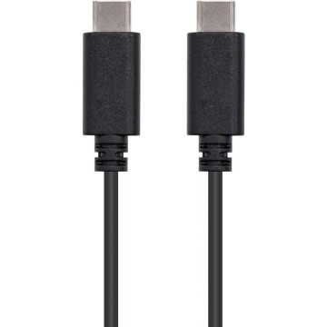 Cable USB 2.0 Tipo-C Nanocable 10.01.2301/ USB Tipo-C Macho - USB Tipo-C Macho/ 480Mbps/ 1m/ Negro