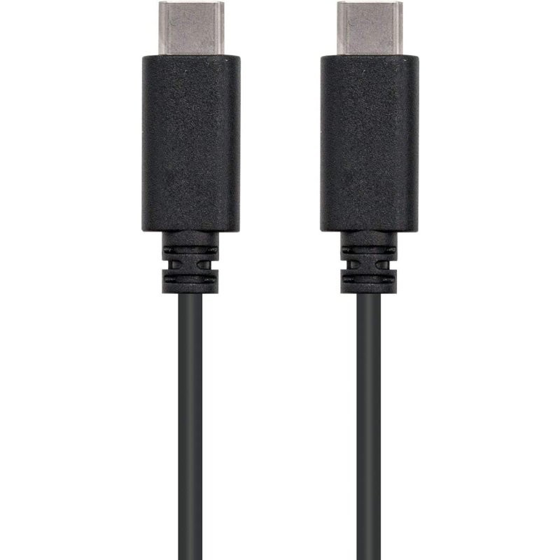 Cable USB 2.0 Tipo-C Nanocable 10.01.2301/ USB Tipo-C Macho - USB Tipo-C Macho/ 480Mbps/ 1m/ Negro