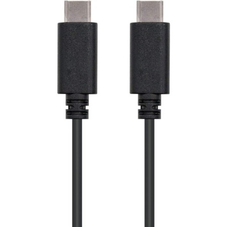 Cable USB 2.0 Tipo-C Nanocable 10.01.2301/ USB Tipo-C Macho - USB Tipo-C Macho/ 480Mbps/ 1m/ Negro