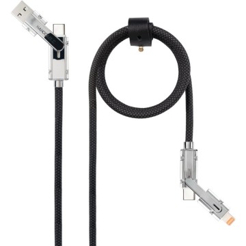 Cable USB 2.0 Tipo-C Nanocable 10.01.2602/ USB Tipo-C Macho + USB Macho - USB Tipo-C Macho + Lightning Macho/ Hasta 27W/ 480Mbps